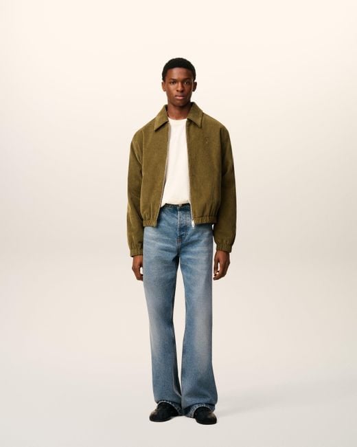 AMI Green Cotton Ami De Coeur Padded Zipped Jacket for men