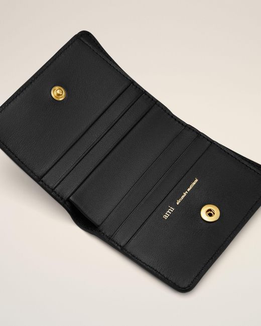 AMI Natural Carrousel Cow Leather Folded Wallet