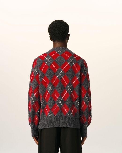 AMI Red Wool Cardigan for men