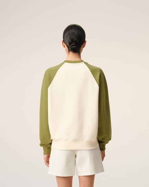 AMI Natural And Cotton Knitted Ami De Coeur Sweatshirt