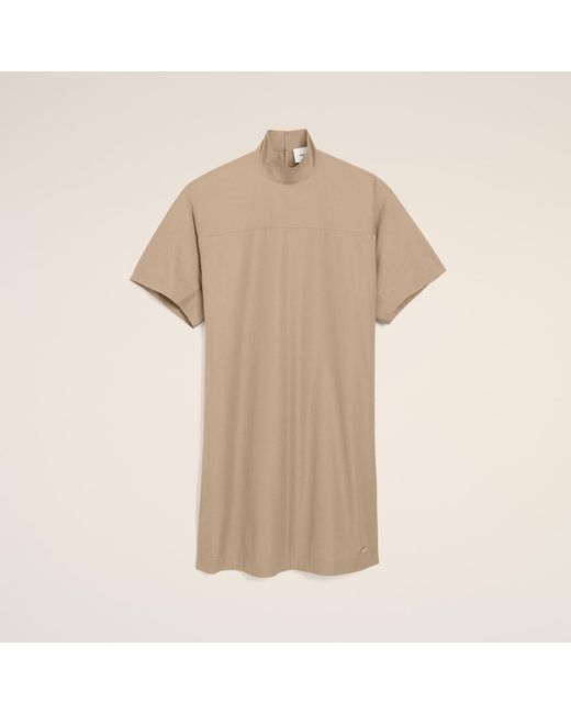 AMI Natural Cotton Stand Up Collar Buttoned Dress