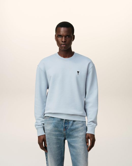 AMI Blue Cotton Ami De Coeur Sweatshirt for men