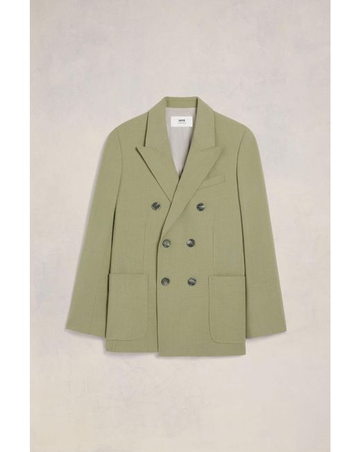 AMI Green Double Breasted Jacket for men