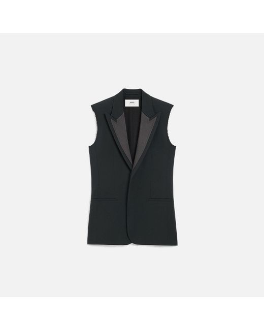 Veste Smoking Noire Sans Manches En Laine AMI en coloris Black