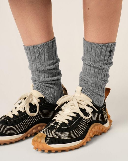AMI Natural Cotton Three-Pack Socks With Ami De Coeur