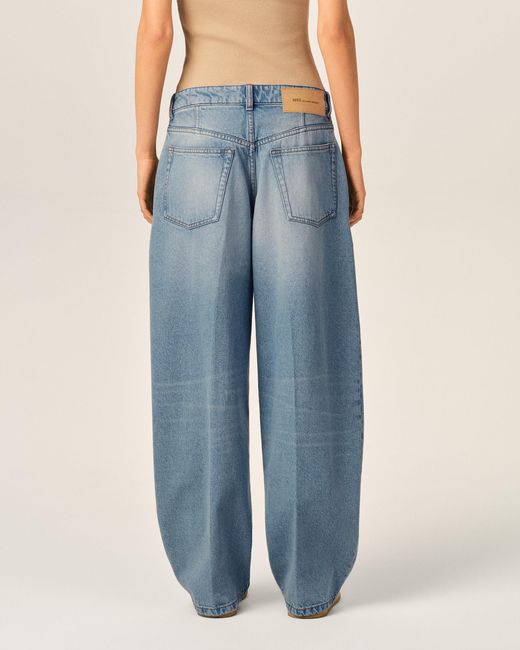 AMI Blue Balloon-Fit Cotton Jeans