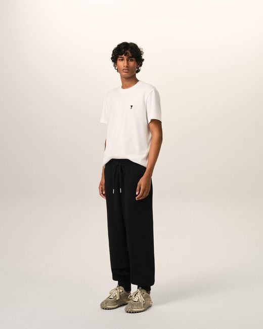AMI Black Wool Track Pants