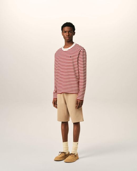 AMI Red And Mariniere Cotton T-Shirt With Ami De Coeur