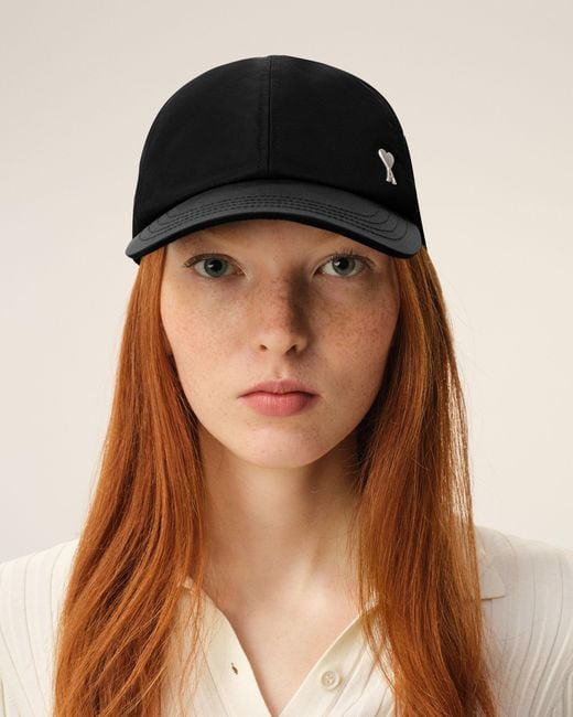 AMI Black Nylon Ami De Coeur Stud Cap