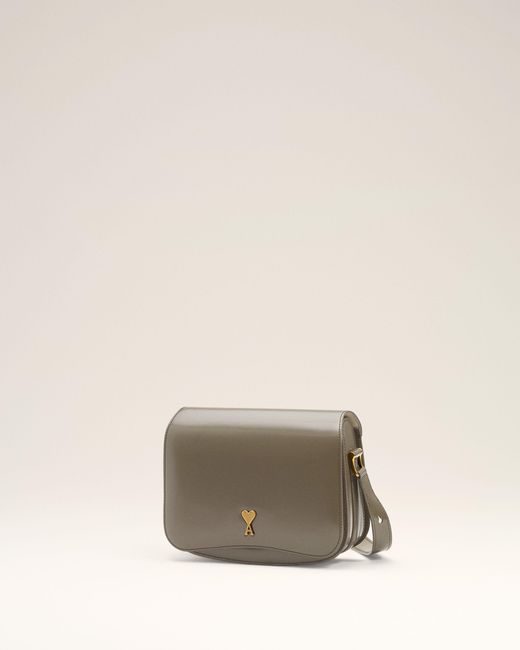 AMI Natural Glazed Leather Paris Paris Bag