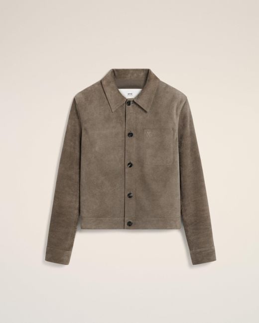 AMI Natural Leather Buttoned Jacket for men