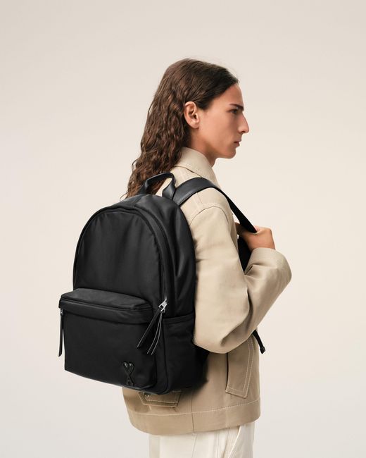 AMI Black Nylon Marcel Backpack