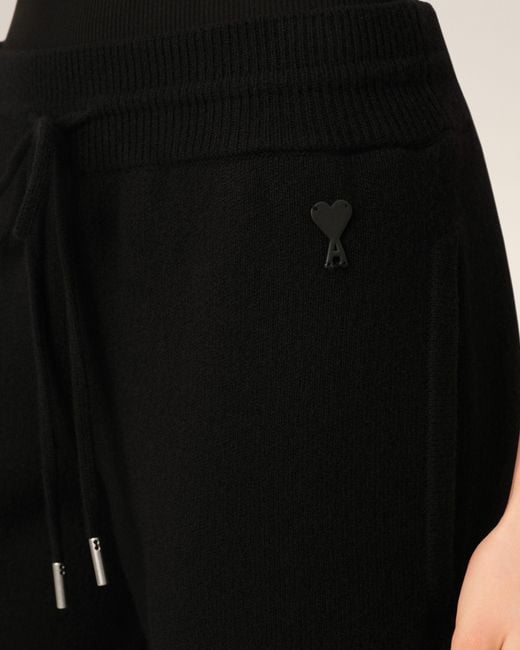 AMI Black Wool Track Pants