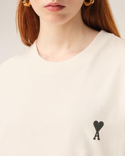AMI Natural Cotton Place Des Victoires Print T-Shirt
