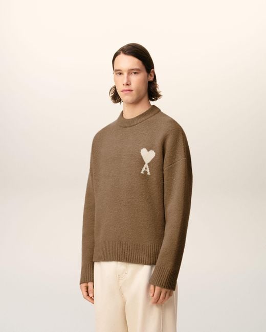 AMI Natural Alpaca Ami De Coeur Crewneck Sweater