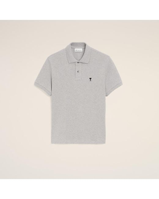 AMI Natural Cotton Polo With Ami De Coeur for men