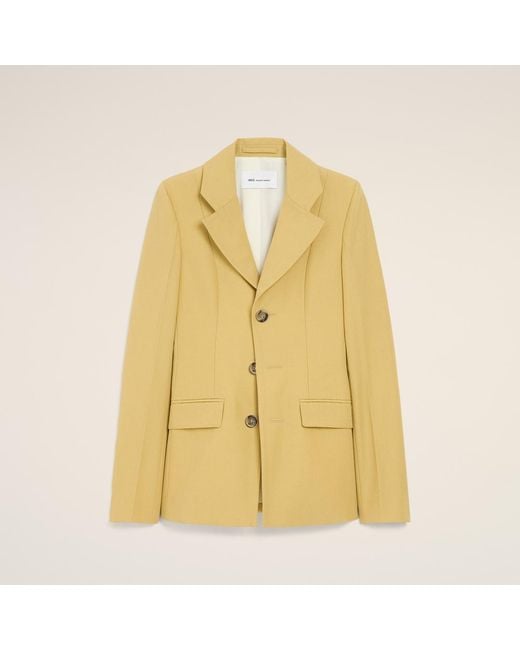 AMI Metallic New Wool Single Breasted Fitted Jacket