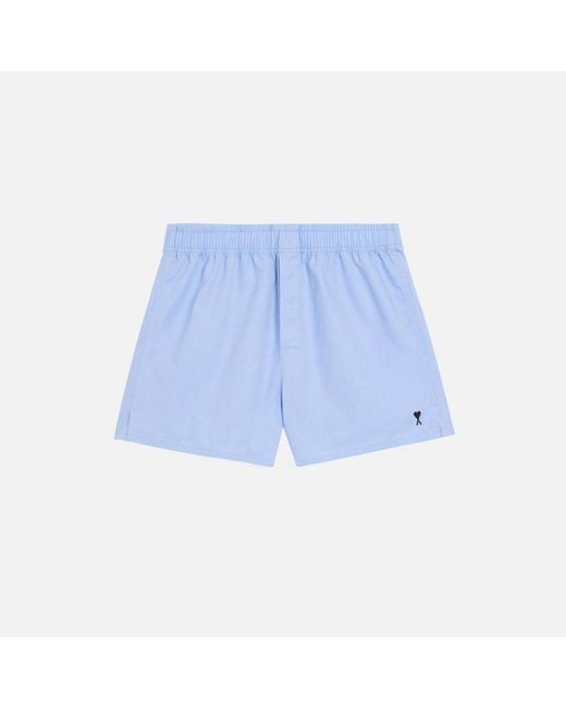 AMI Blue Cotton Ami De Coeur Boxer for men