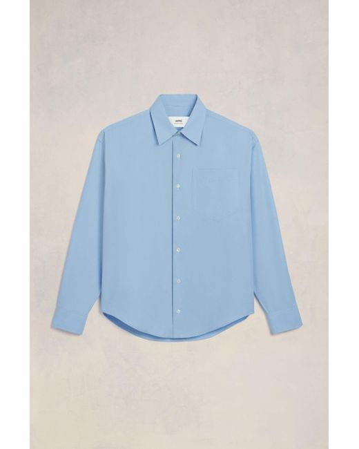 AMI Blue Boxy Fit Shirt for men