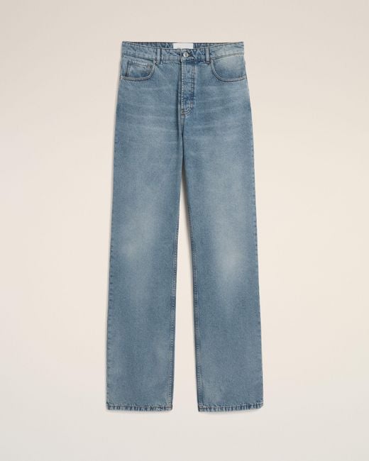 AMI Blue Cotton Large Fit Jeans for men