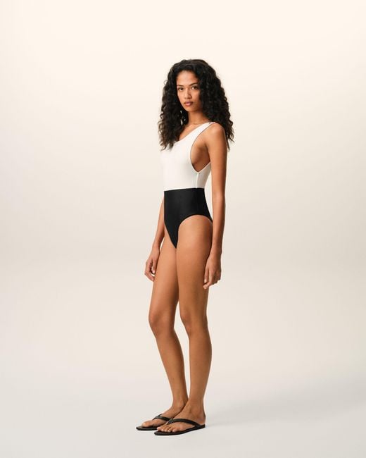 AMI Natural And Nylon One Piece Swimsuit