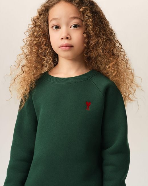 AMI Green Cotton Sweatshirt With Ami De Coeur