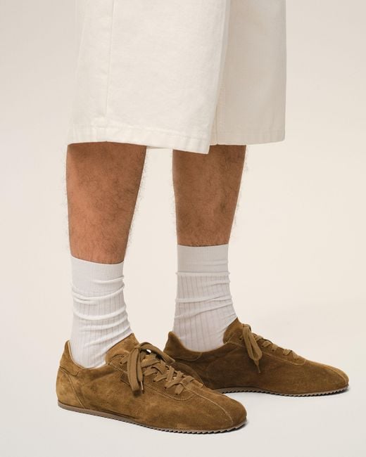 AMI Natural Cow Leather Soft Sneakers