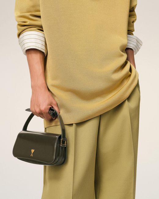 AMI Natural Cow Leather Shoulder Paris Paris Bag
