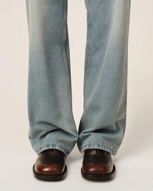 AMI Natural Cow Leather Oxford Shoes