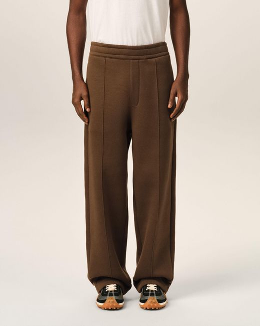 AMI Brown Cotton Track Pants With Embossed Ami De Coeur