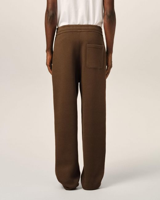 AMI Brown Cotton Track Pants With Embossed Ami De Coeur