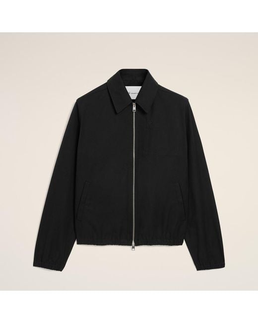 AMI Black Ami De Coeur Zipped Bomber Jacket for men