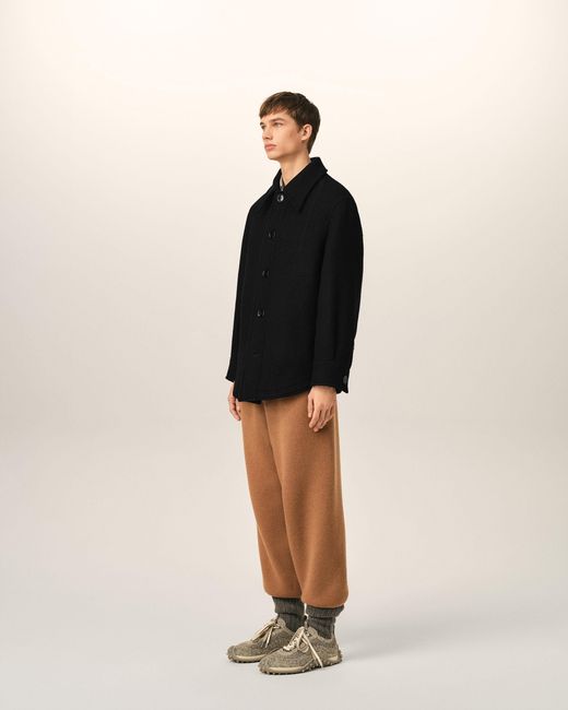 AMI Black Wool Button-Down Jacket