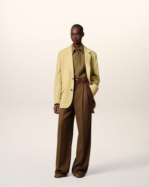 AMI Natural Wool Loose Single Breasted Jacket