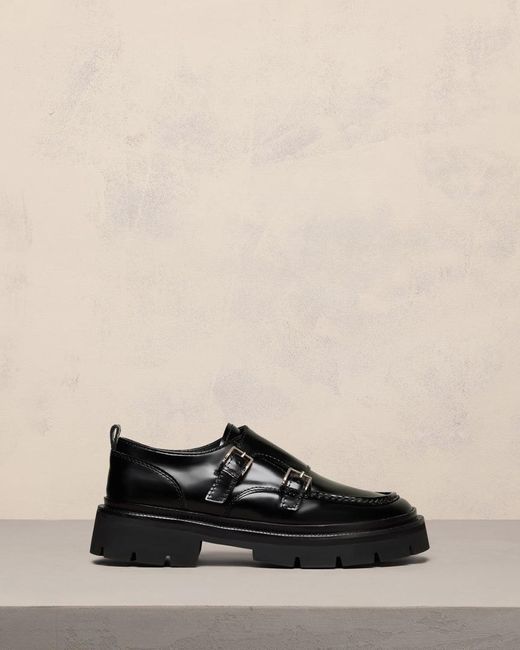 AMI Black Monk Straps Shoes