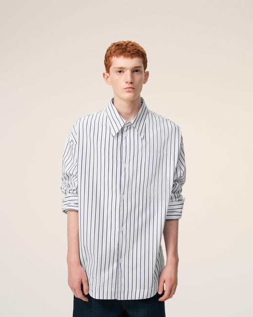AMI Multicolor Striped Cotton Ami De Coeur Wide Shirt