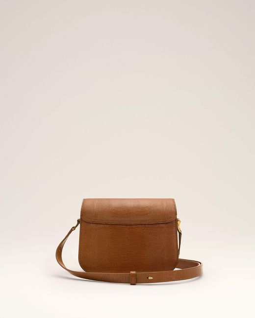 AMI Natural Lizard Embossed Cowhide Leather Paris Paris Bag
