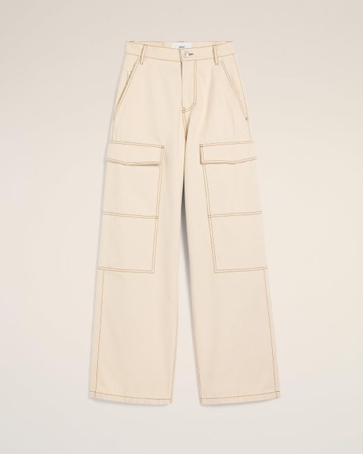 Jean Cargo Coupe Large En Coton AMI en coloris Natural