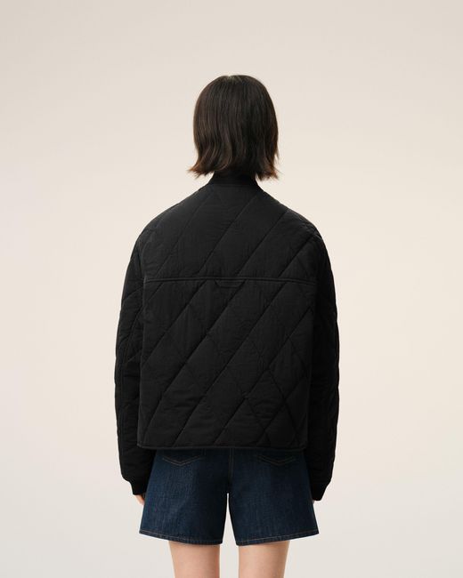 AMI Black Nylon Padded Jacket