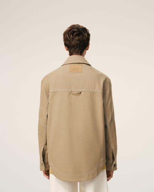 AMI Natural Cotton Worker Buttoned Jacket