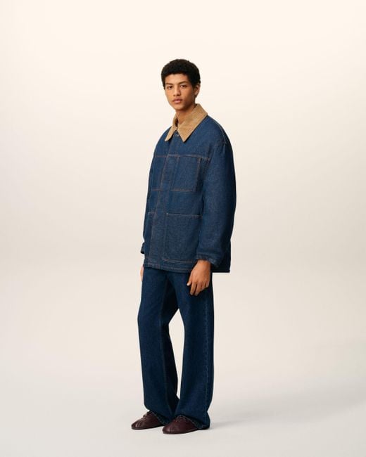 AMI Blue Gepolsterte Worker-Jacke Aus Baumwolle