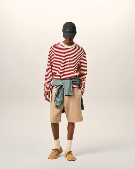 AMI Red And Mariniere Cotton T-Shirt With Ami De Coeur