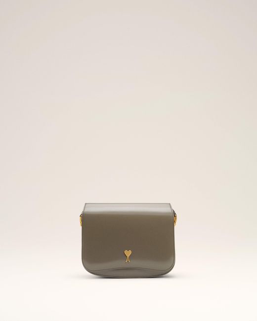 AMI Natural Glazed Leather Paris Paris Bag