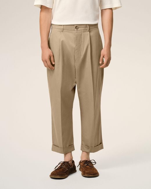 AMI Natural Cotton Carrot Oversized Trousers for men