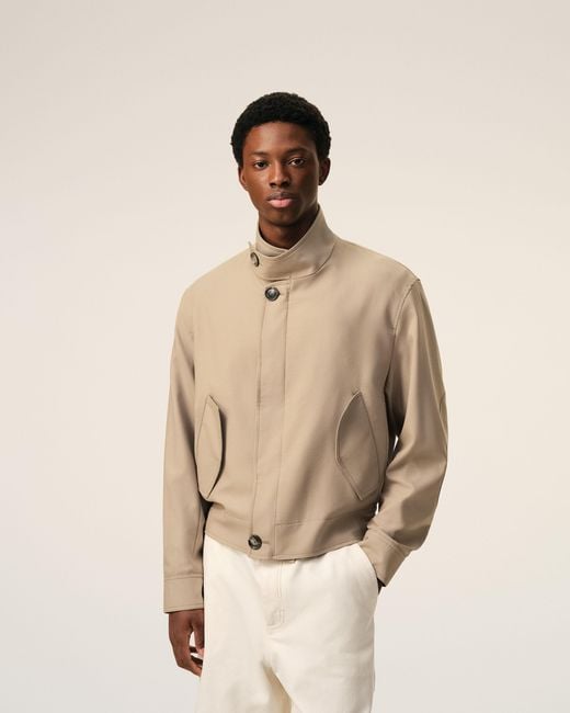 AMI Natural New Wool Harrington Jacket for men