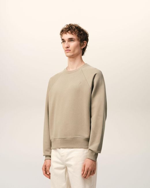 AMI Natural Cotton Embossed Ami De Coeur Sweatshirt