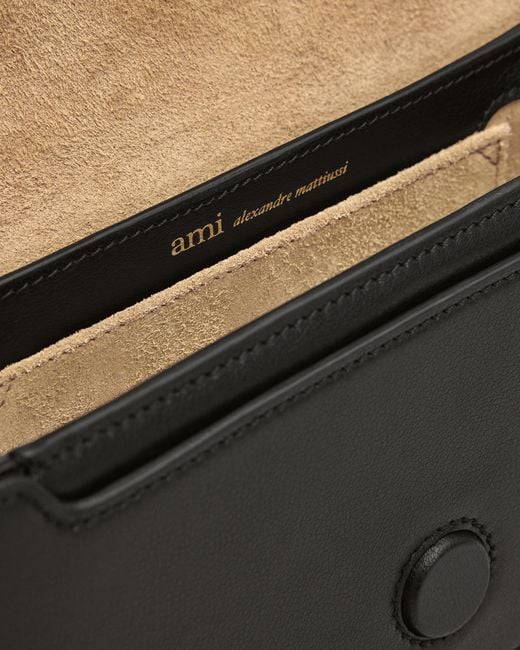 AMI Natural Cowhide Leather Paris Paris Shoulder Bag