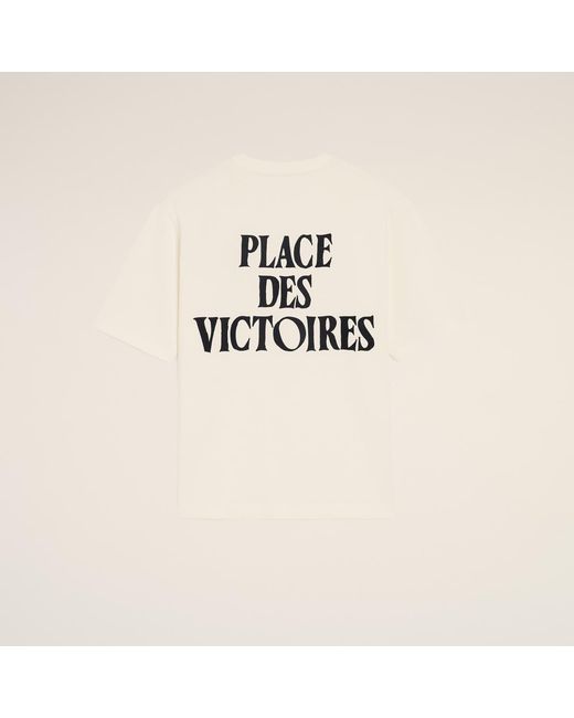 AMI Natural Cotton Place Des Victoires Print T-Shirt
