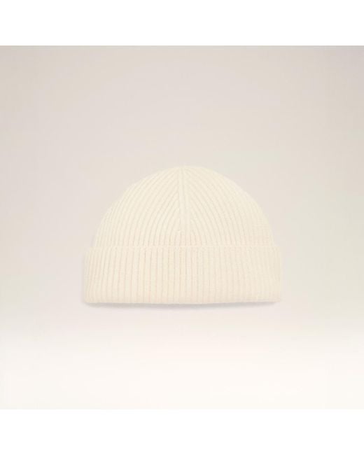 AMI Natural Wool Ami Leather Label Beanie