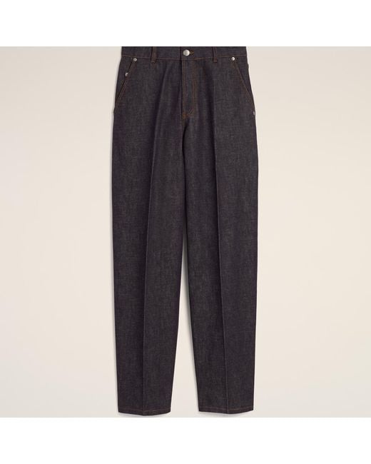AMI Blue Balloon-Fit Cotton Jeans